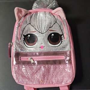 Lol Queen Kitty Pink Sequin Cat Backpack‎